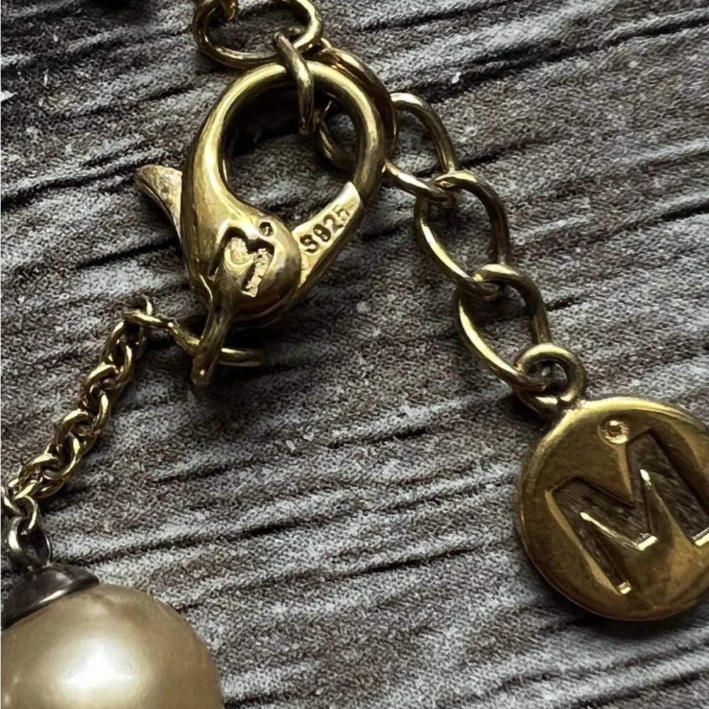 Elegant Majorica 1890 multi-Color Pearl Beaded Necklace 925 with gold plate - Picture 9 of 11